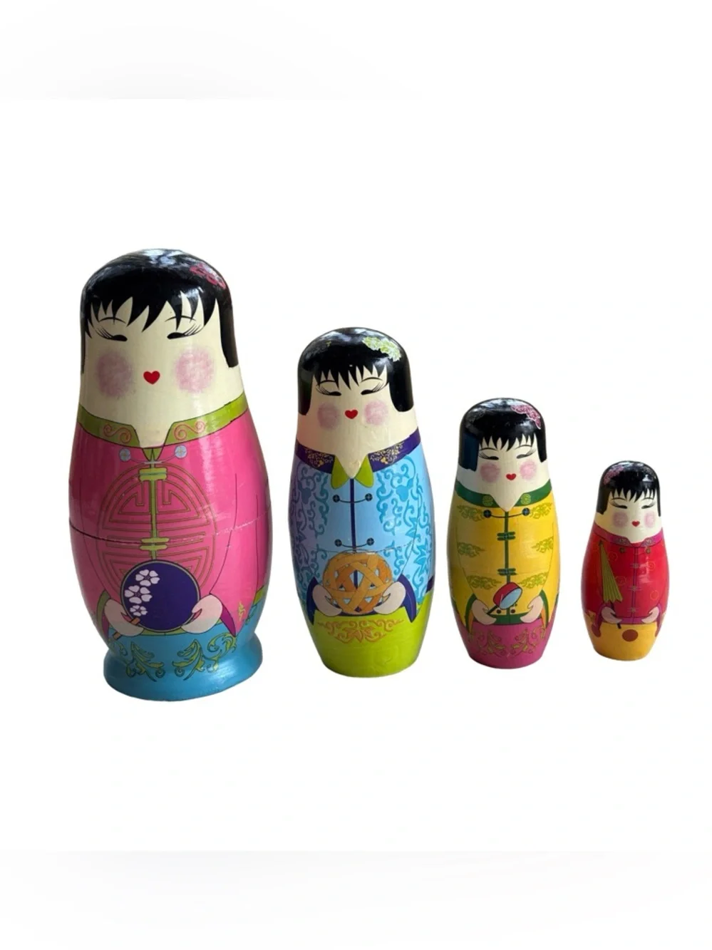 Pier 1 Hand-Painted‎ Wooden Chinese Nesting Dolls -